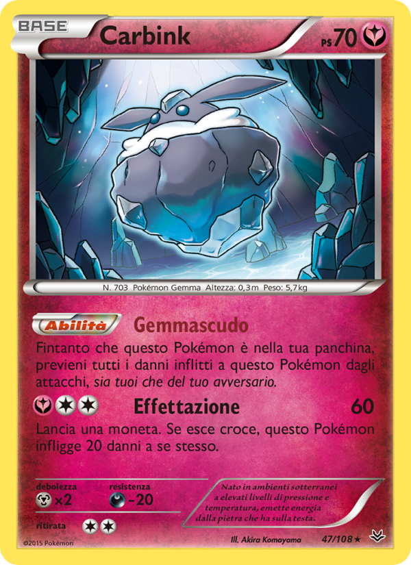 Carbink 047/112 — Roaring Skies (Italian Pokémon TCG card)