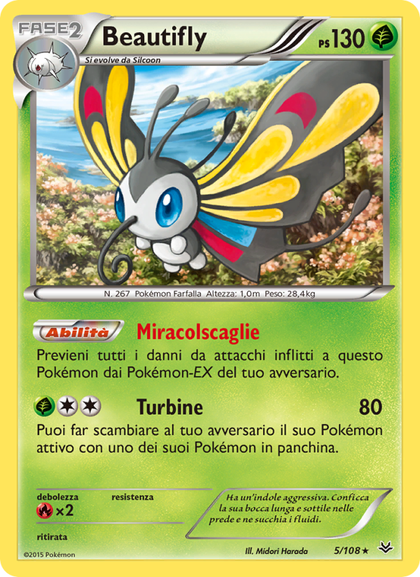 Beautifly 005/112 — Roaring Skies (Italian Pokémon TCG card)