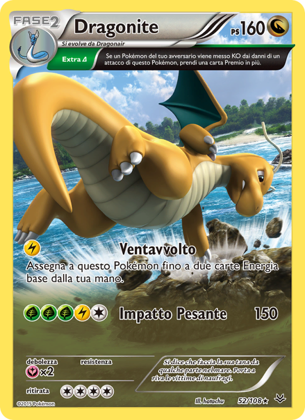 Dragonite 052/112 — Roaring Skies (Italian Pokémon TCG card)