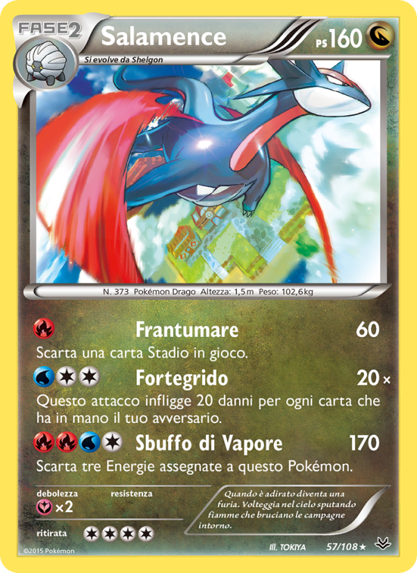 Salamence 057/112 — Roaring Skies (Italian Pokémon TCG card)
