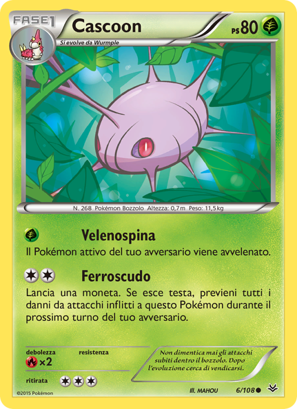 Cascoon 006/112 — Roaring Skies (Italian Pokémon TCG card)