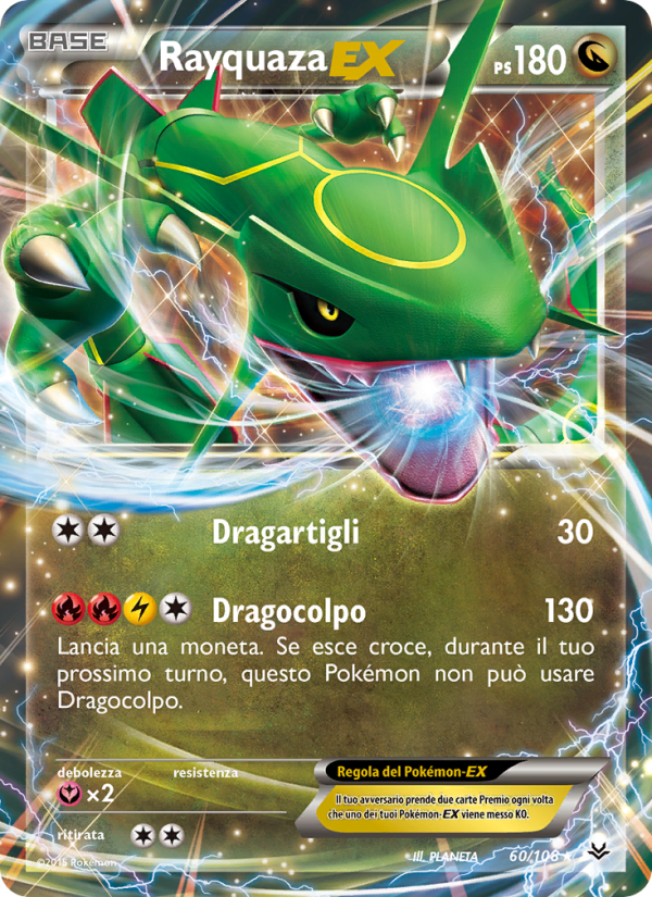 Rayquaza EX 060/112 — Roaring Skies (Italian Pokémon TCG card)