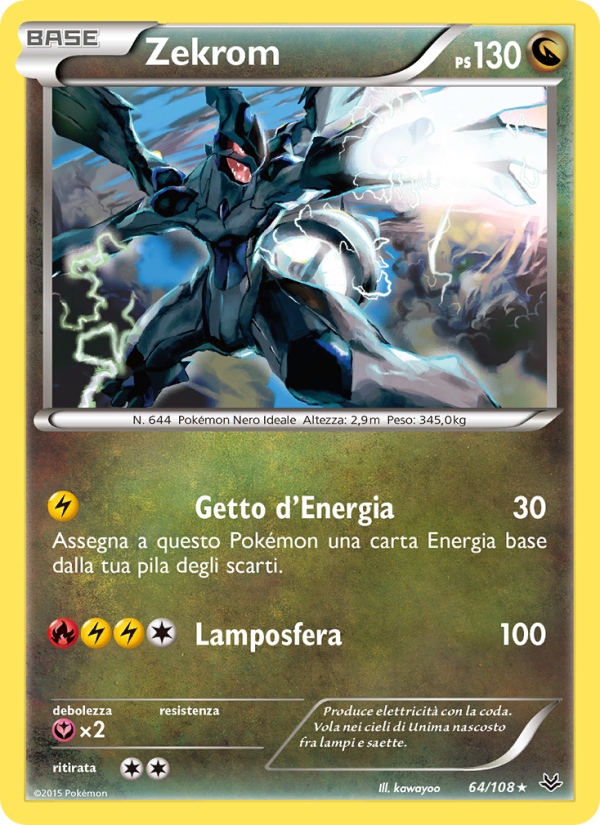 Zekrom 064/112 — Roaring Skies (Italian Pokémon TCG card)