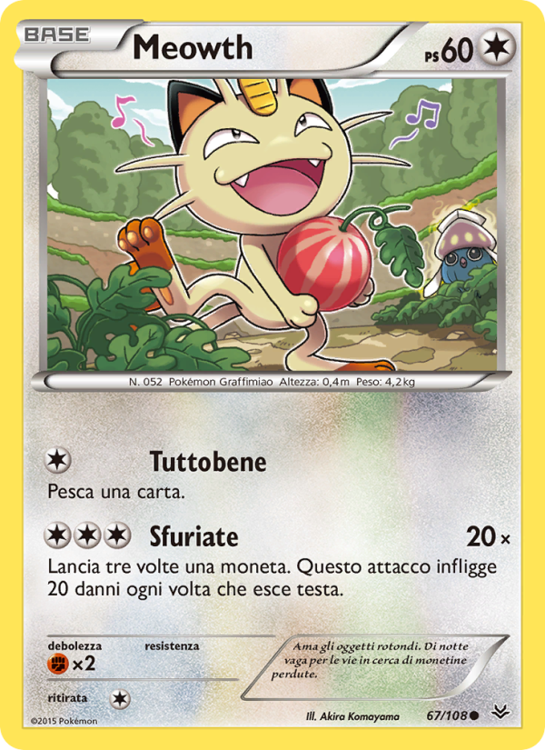 Meowth 067/112 — Roaring Skies (Italian Pokémon TCG card)