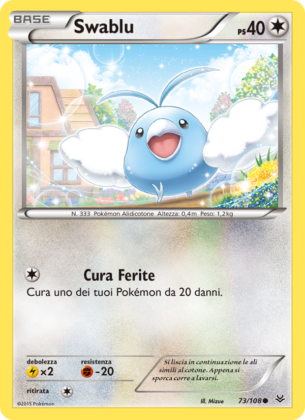 Swablu 073/112 — Roaring Skies (Italian Pokémon TCG card)
