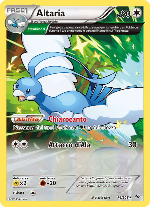 Altaria 074/112 — Roaring Skies (Italian Pokémon TCG card)