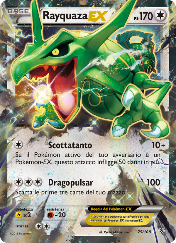 Rayquaza EX 075/112 — Roaring Skies (Italian Pokémon TCG card)