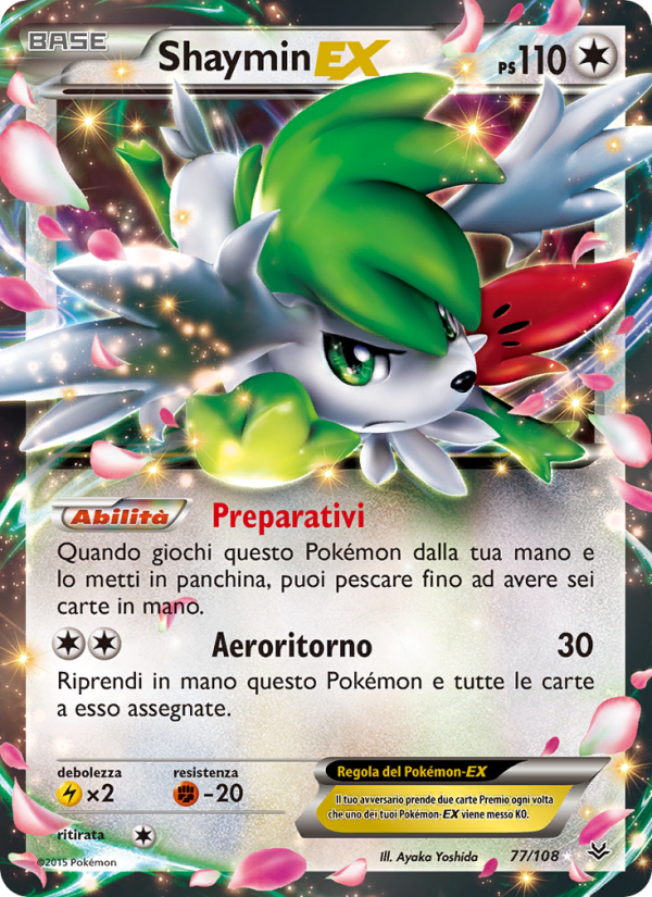 Shaymin EX 077/112 — Roaring Skies (Italian Pokémon TCG card)