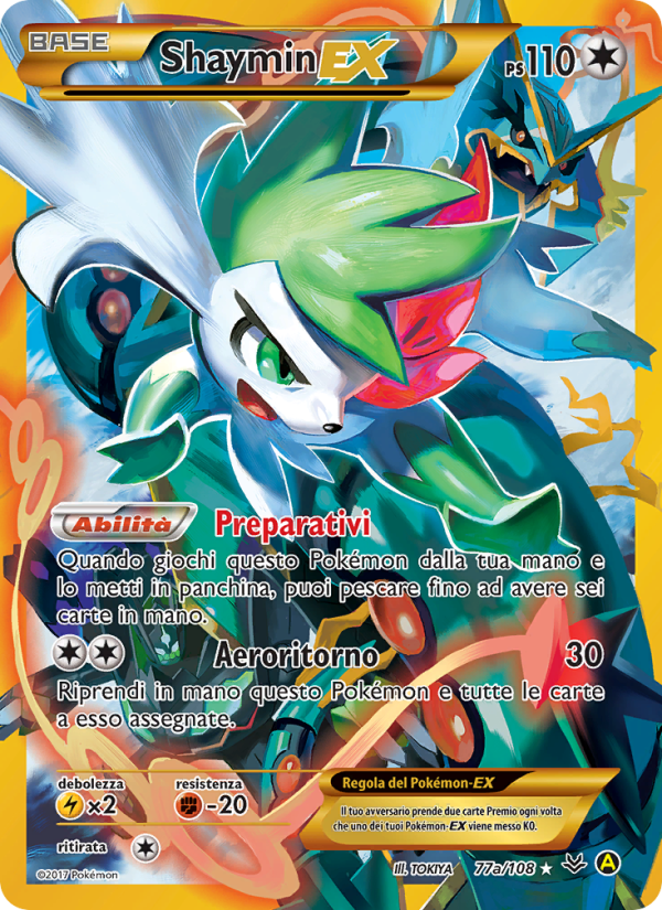 Shaymin EX 77a — Roaring Skies (Italian Pokémon TCG card)