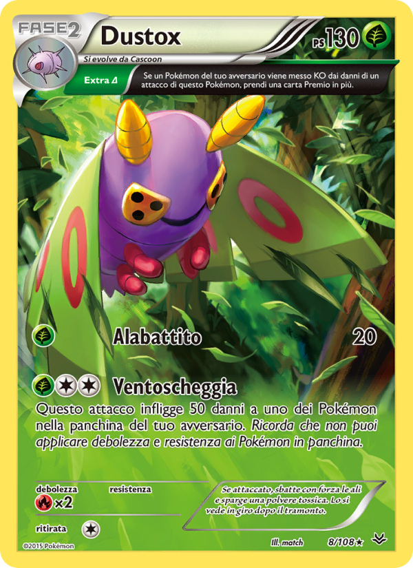 Dustox 008/112 — Roaring Skies (Italian Pokémon TCG card)