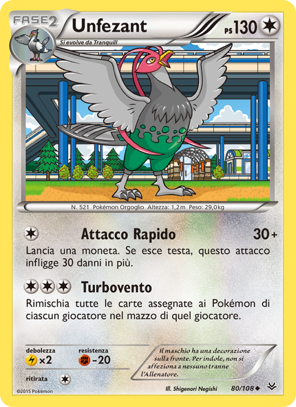 Unfezant 080/112 — Roaring Skies (Italian Pokémon TCG card)