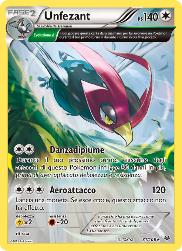 Unfezant 081/112 — Roaring Skies (Italian Pokémon TCG card)