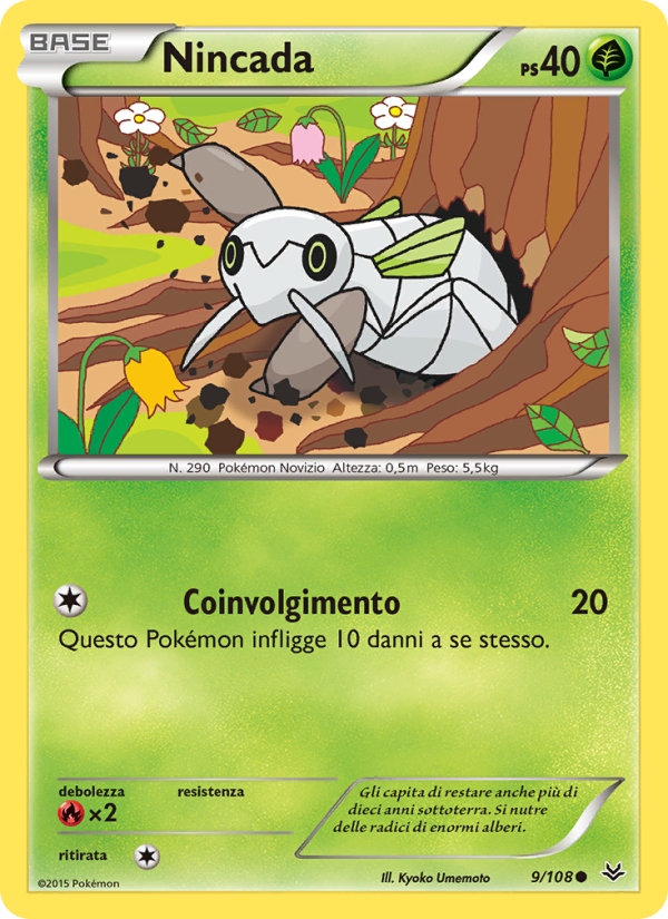 Nincada 009/112 — Roaring Skies (Italian Pokémon TCG card)