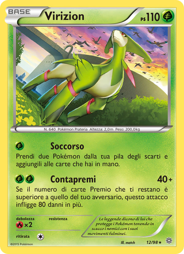 Virizion 012/101 — Ancient Origins (Italian Pokémon TCG card)