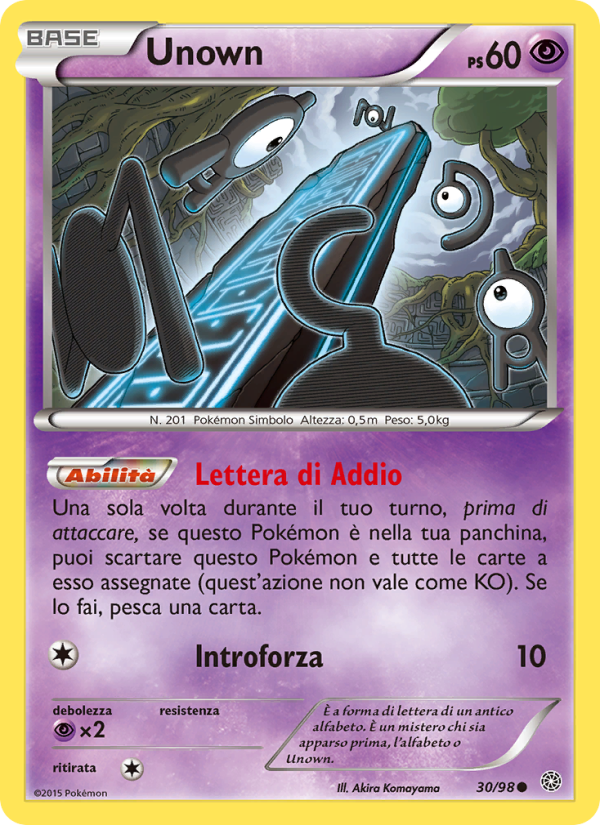 Unown 030/101 — Ancient Origins (Italian Pokémon TCG card)
