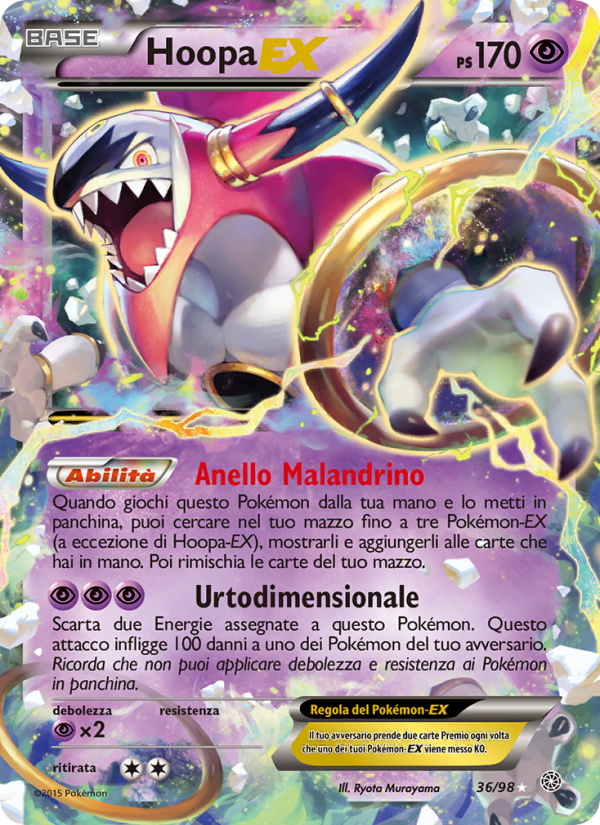 Hoopa EX 036/101 — Ancient Origins (Italian Pokémon TCG card)