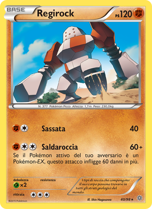 Regirock 040/101 — Ancient Origins (Italian Pokémon TCG card)