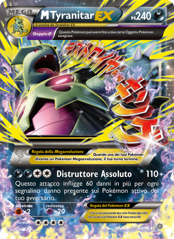 M Tyranitar EX 043/101 — Ancient Origins (Italian Pokémon TCG card)