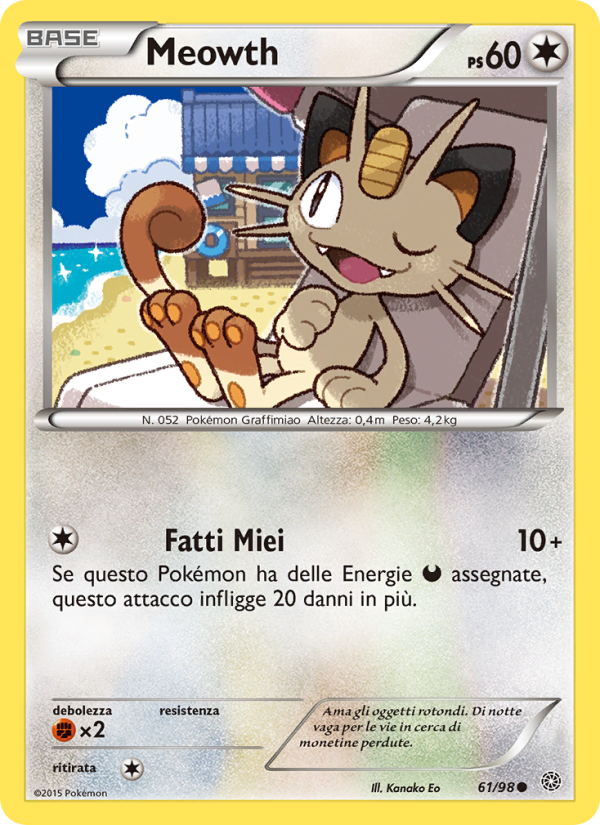 Meowth 061/101 — Ancient Origins (Italian Pokémon TCG card)
