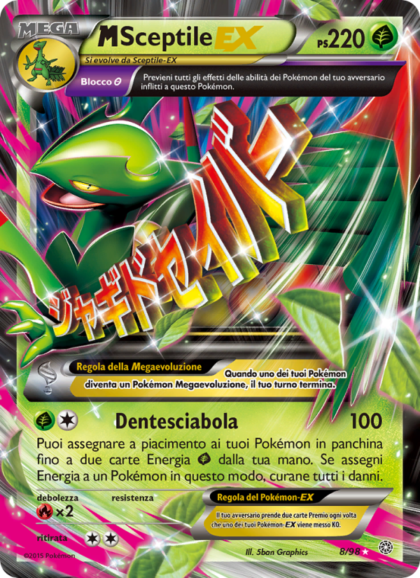 M Sceptile EX 008/101 — Ancient Origins (Italian Pokémon TCG card)