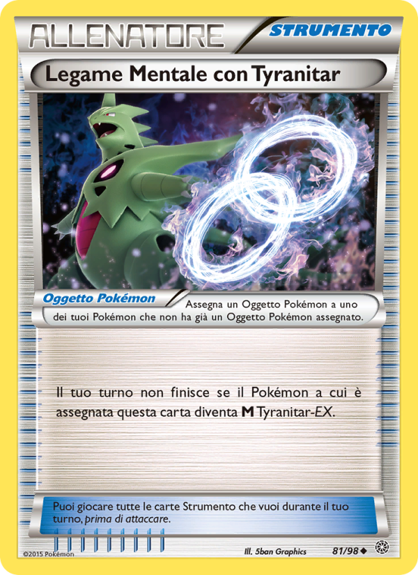 Legame Mentale con Tyranitar 081/101 — Ancient Origins (Italian Pokémon TCG card)