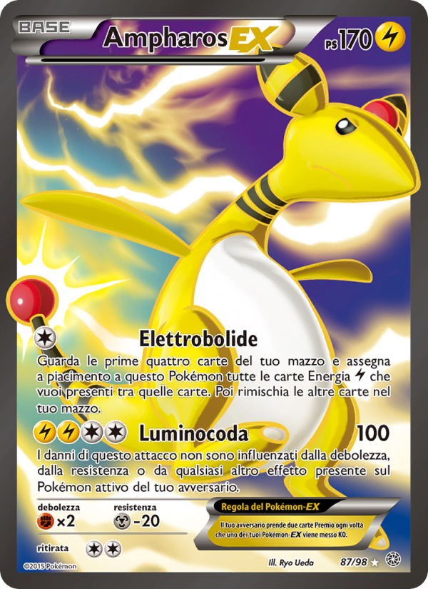 Ampharos EX 087/101 — Ancient Origins (Italian Pokémon TCG card)