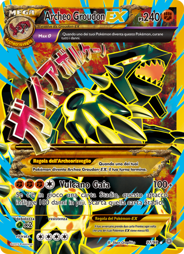 Archeo Groudon EX 097/101 — Ancient Origins (Italian Pokémon TCG card)