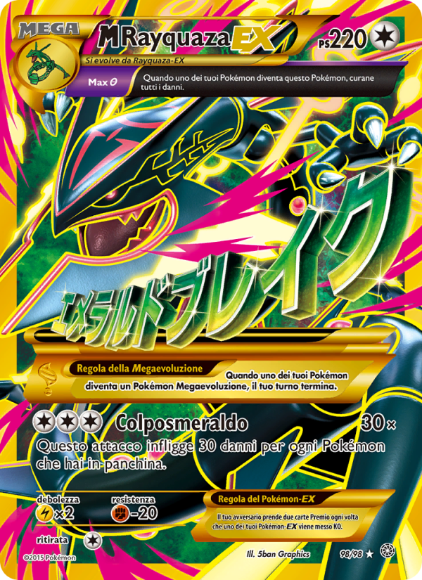 M Rayquaza EX 098/101 — Ancient Origins (Italian Pokémon TCG card)