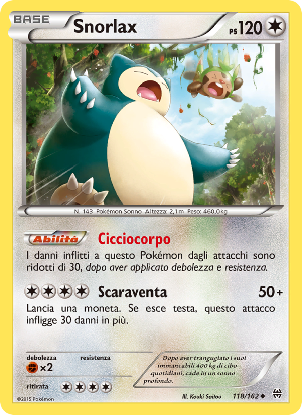 Snorlax 118/165 — BREAKthrough (Italian Pokémon TCG card)