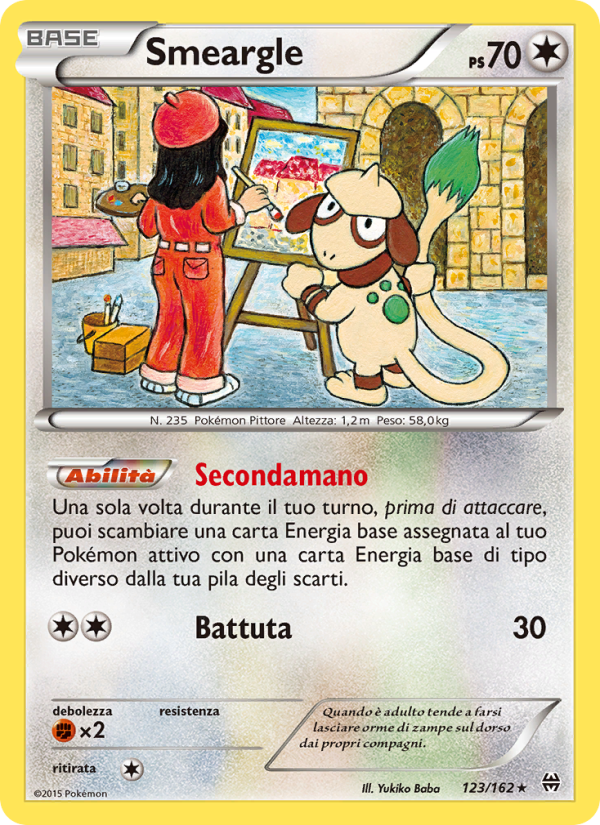 Smeargle 123/165 — BREAKthrough (Italian Pokémon TCG card)