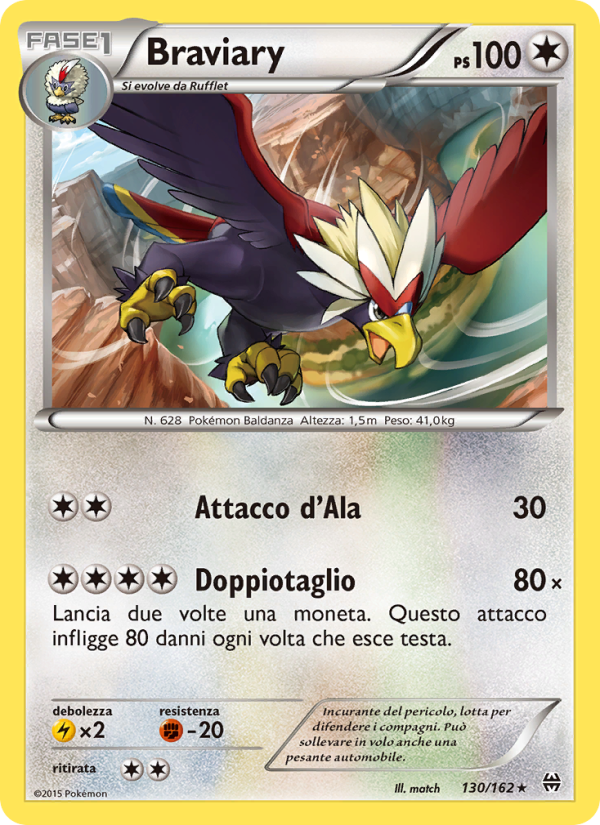 Braviary 130/165 — BREAKthrough (Italian Pokémon TCG card)