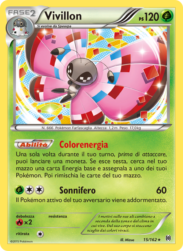 Vivillon 015/165 — BREAKthrough (Italian Pokémon TCG card)