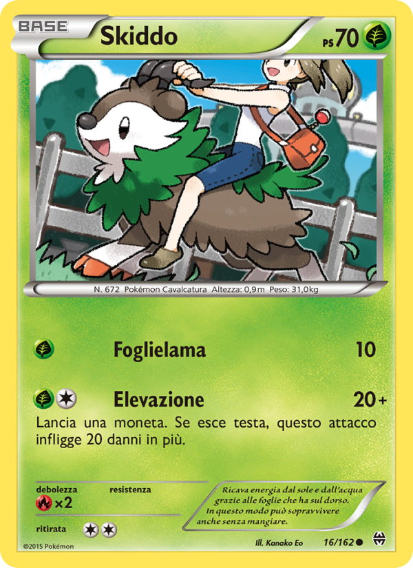 Skiddo 016/165 — BREAKthrough (Italian Pokémon TCG card)