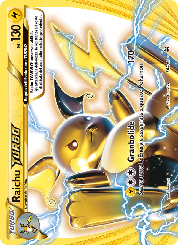 Raichu TURBO 050/165 — BREAKthrough (Italian Pokémon TCG card)