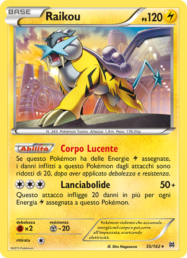 Raikou 055/165 — BREAKthrough (Italian Pokémon TCG card)