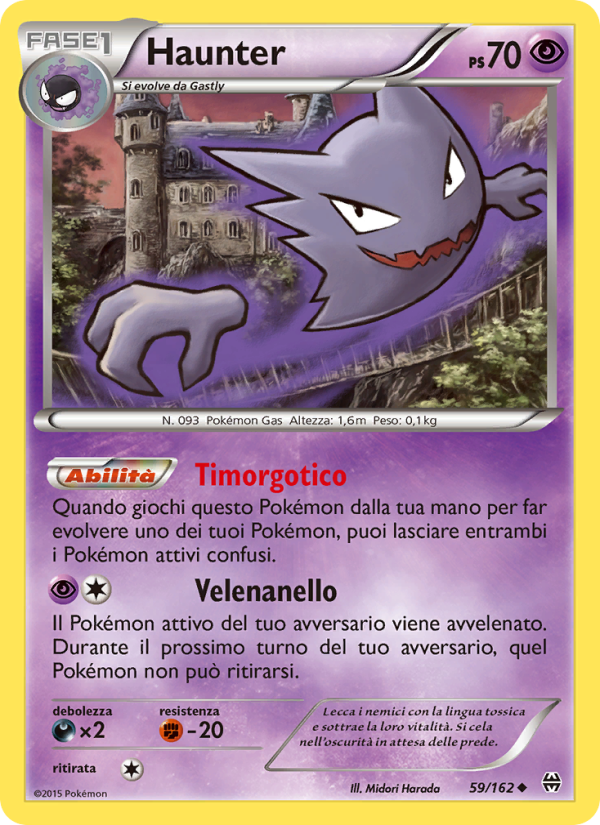 Haunter 059/165 — BREAKthrough (Italian Pokémon TCG card)