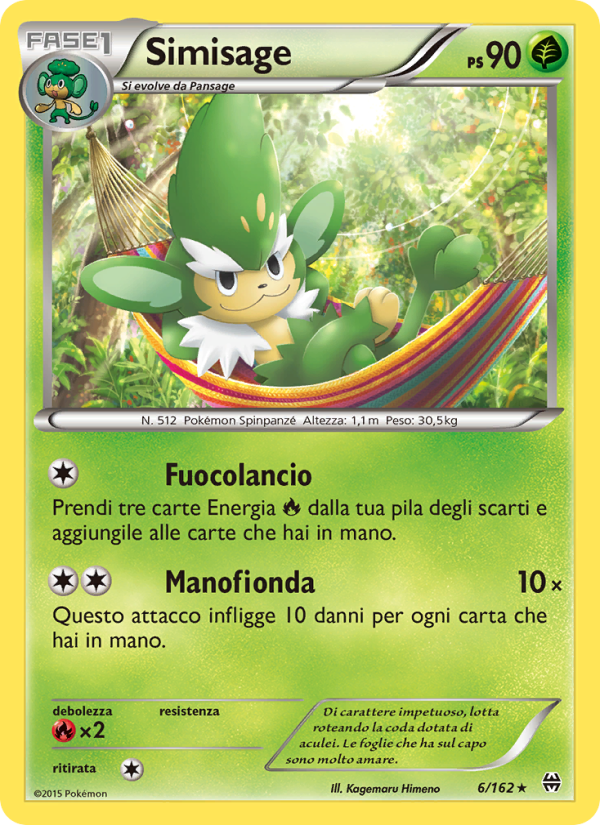 Simisage 006/165 — BREAKthrough (Italian Pokémon TCG card)