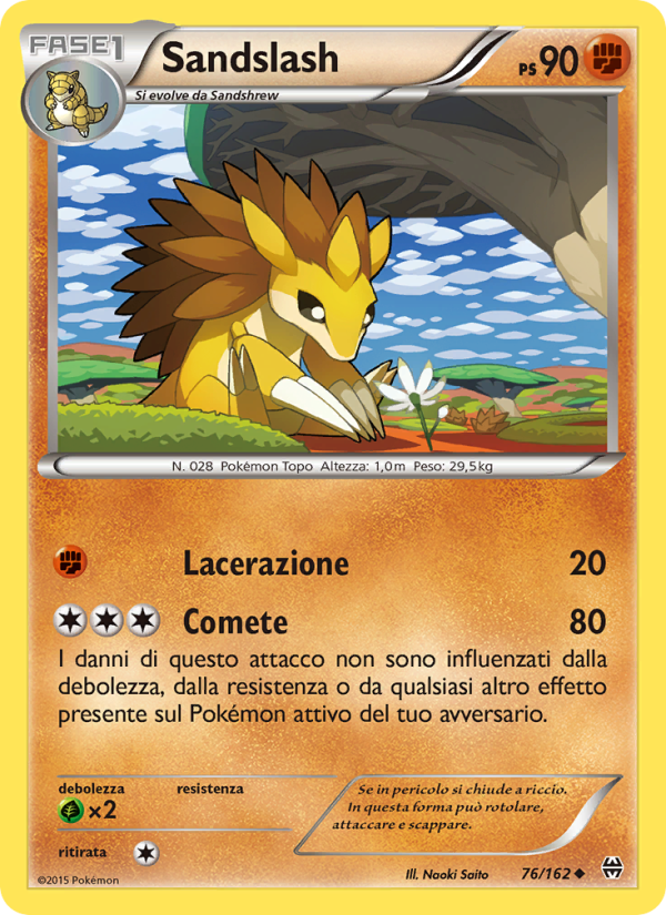 Sandslash 076/165 — BREAKthrough (Italian Pokémon TCG card)