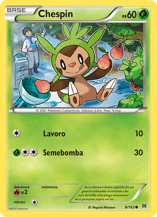 Chespin 008/165 — BREAKthrough (Italian Pokémon TCG card)