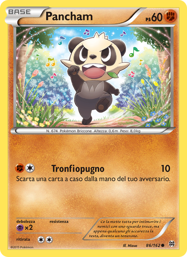 Pancham 086/165 — BREAKthrough (Italian Pokémon TCG card)