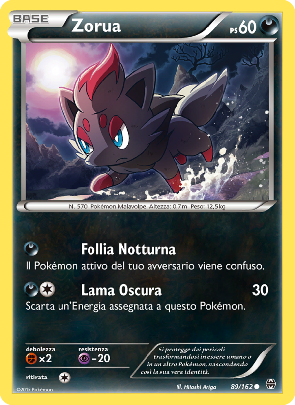 Zorua 089/165 — BREAKthrough (Italian Pokémon TCG card)
