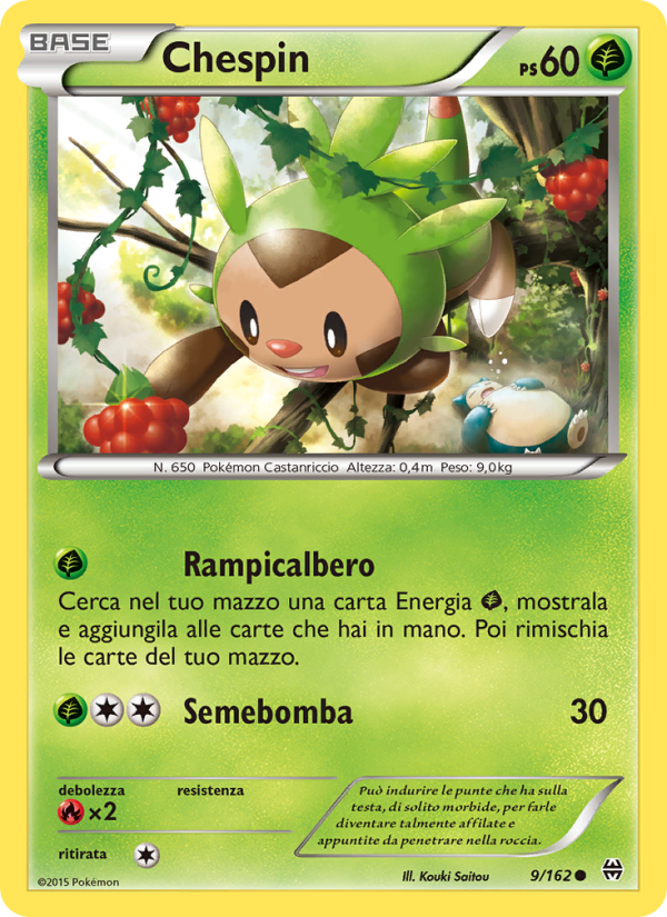 Chespin 009/165 — BREAKthrough (Italian Pokémon TCG card)