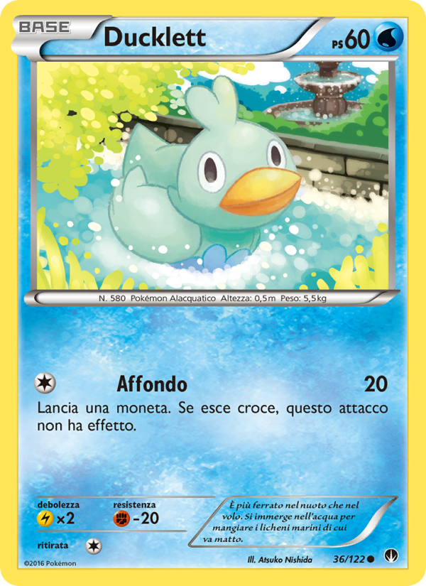 Ducklett 036/126 — BREAKpoint (Italian Pokémon TCG card)