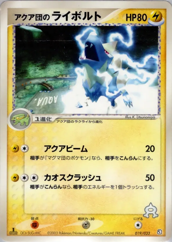Team Aqua's Manectric 019 — Aqua Deck Kit (Japanese Pokémon TCG card)