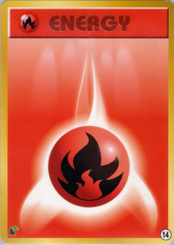 Fire Energy 014 — Intro Pack Neo (Chikorita) (Japanese Pokémon TCG card)
