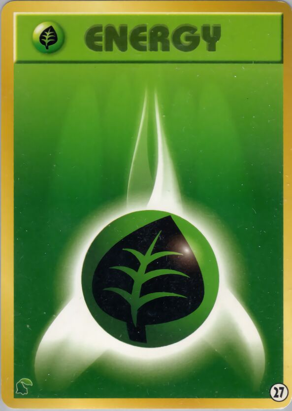 Grass Energy 027 — Intro Pack Neo (Chikorita) (Japanese Pokémon TCG card)