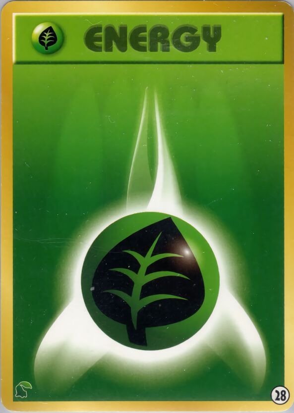 Grass Energy 028 — Intro Pack Neo (Chikorita) (Japanese Pokémon TCG card)