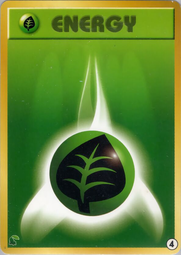 Grass Energy 004 — Intro Pack Neo (Chikorita) (Japanese Pokémon TCG card)