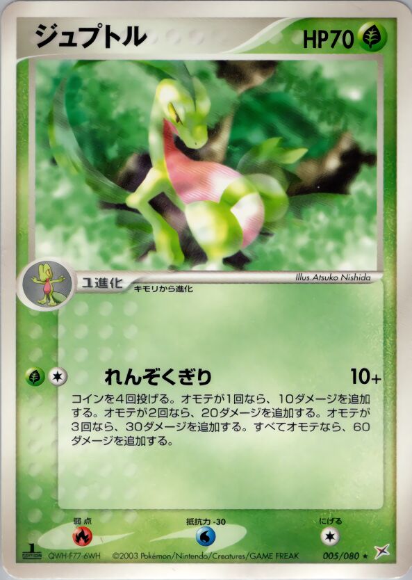 Grovyle 005/80 — Magma vs Aqua: Two Ambitions (Japanese Pokémon TCG card)