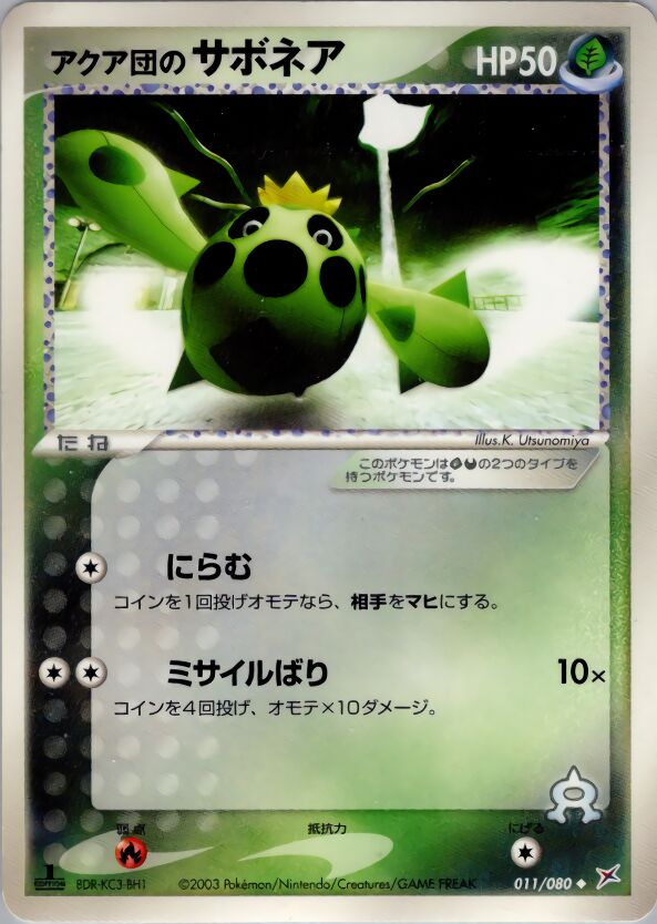 Team Aqua's Cacnea 011/80 — Magma vs Aqua: Two Ambitions (Japanese Pokémon TCG card)